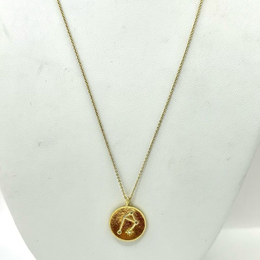 Gorjana 18k gold plated libra opalite coin necklace - Picture 5 of 11